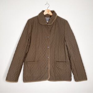 Quilted Chocolate Brown Chore Barn Coat, Liz Claiborne, Large